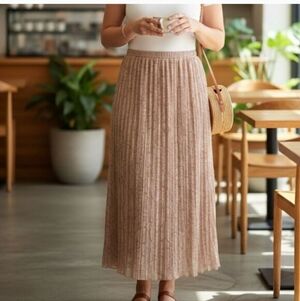 Adrianna Papell Pleated Lace Skirt NWT